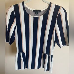 Ann Taylor Navy/Mauve Knit Top - New Without Tags